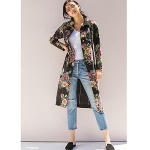 Anthropolgie Gardenia Ett twa Long Floral Velvet